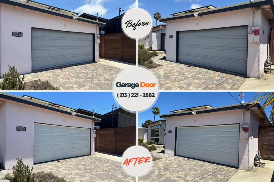 Before and after: garage door repair Rockland, ME